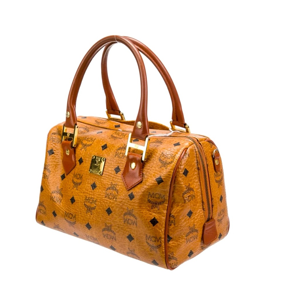 MCM Cognac Visetos Satchel Bag
